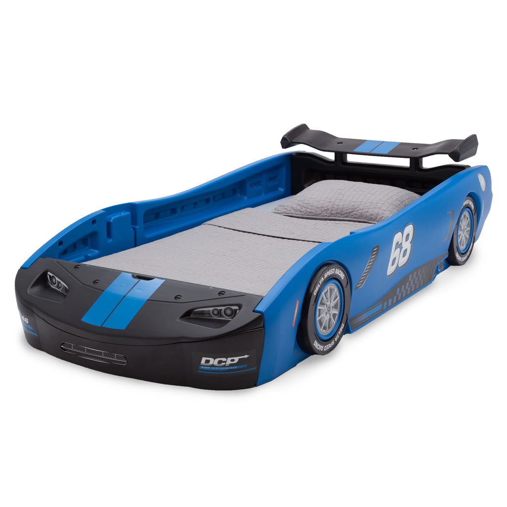 Delta Children Turbo Race Car Twin Bed. Blue